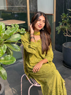 Olive Noor Chikankari Kurta Palazzo Set
